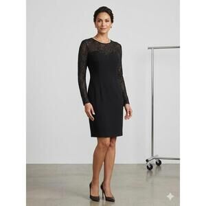 Vintage Oleg Cassini Petite Black Cocktail Dress 8